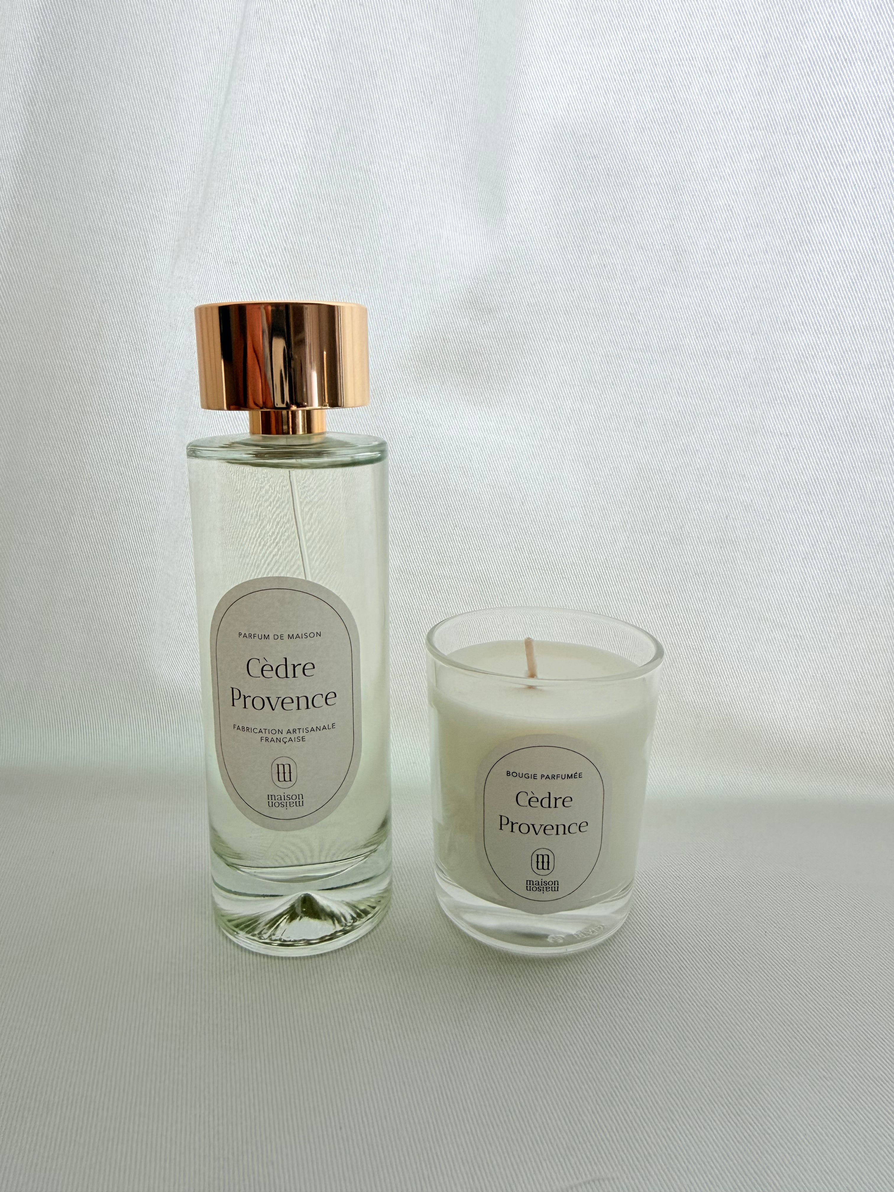 Le duo Cèdre Provence - Parfum de Maison 100ml et Bougie 75g