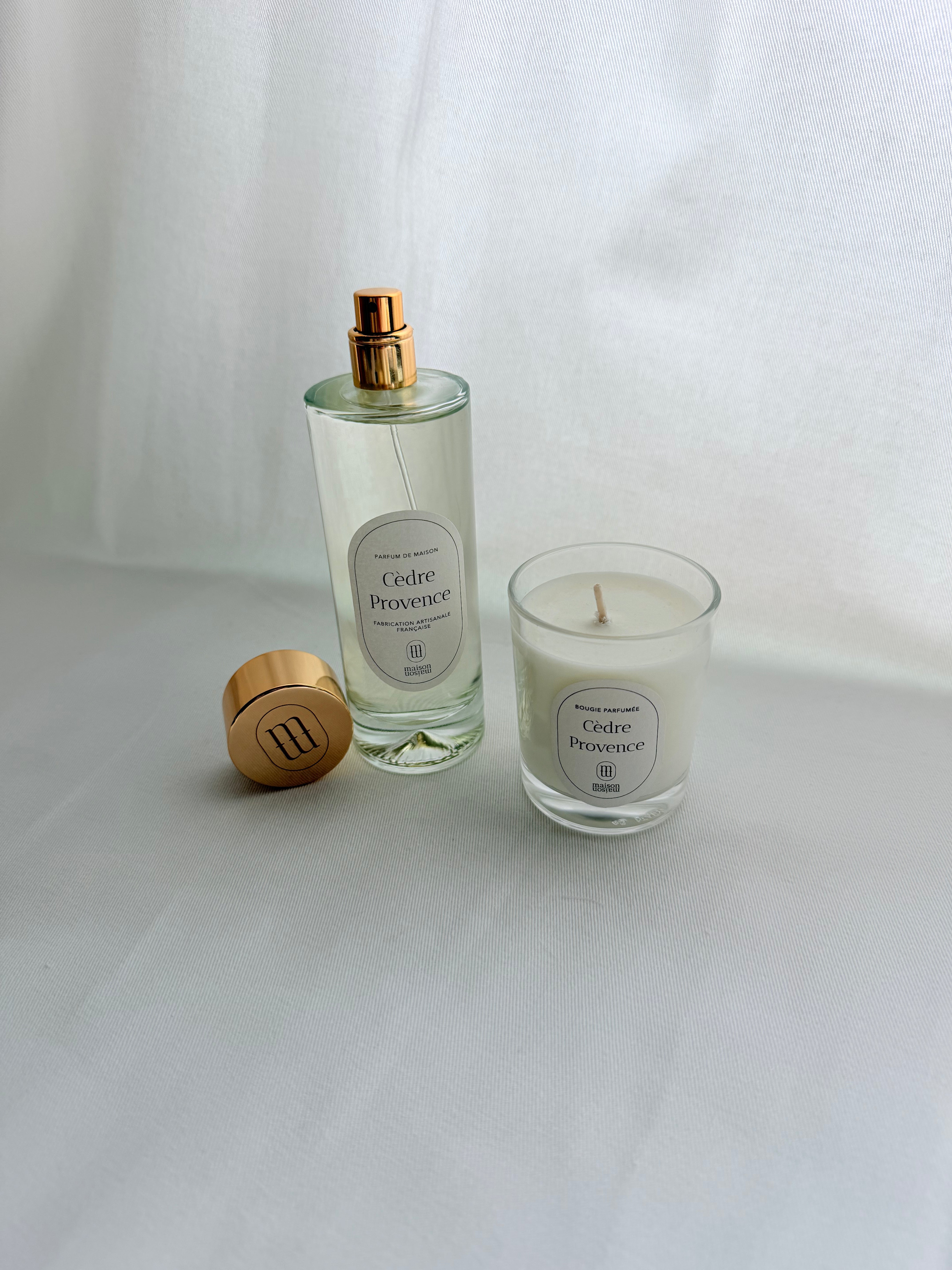 Le duo Cèdre Provence - Parfum de Maison 100ml et Bougie 75g